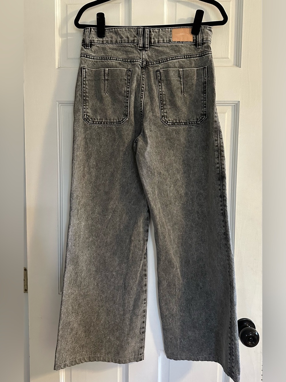 Zara Wide Leg High-Rise Gray Wash Jeans 100% Cotton Size 6 - Picture 3 of 10